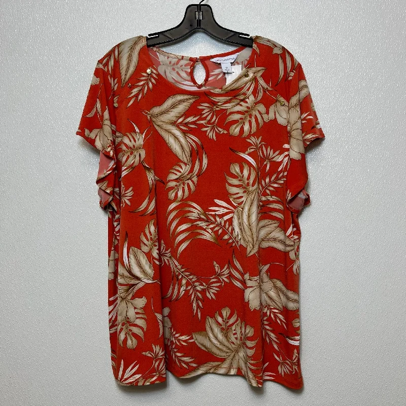 Trendy Items Terracotta Top Short Sleeve Liz Claiborne O, Size 1x