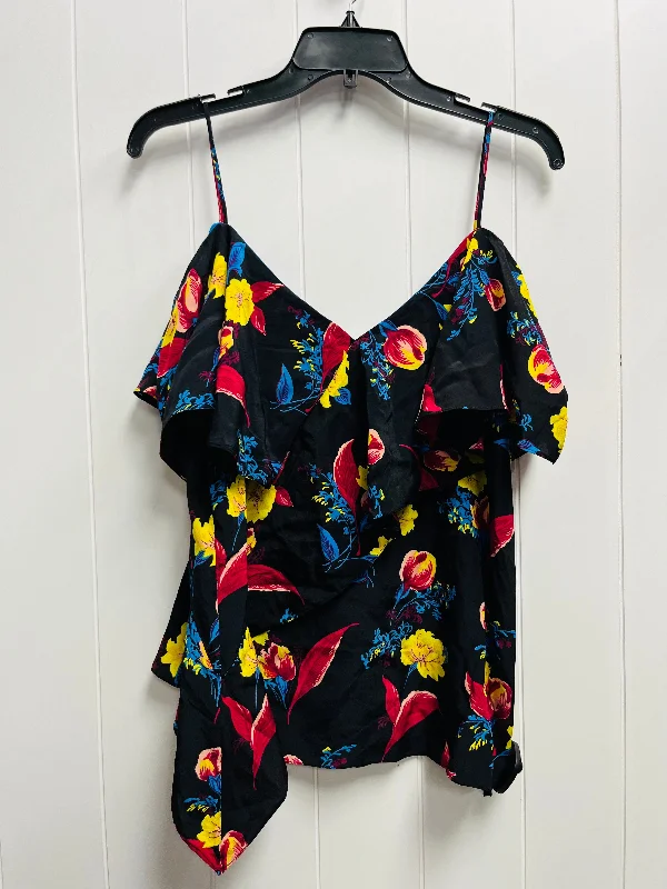 Loose Fit Top Short Sleeve Designer By Diane Von Furstenberg In Black & Pink, Size: M