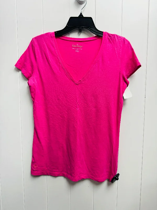 Youthful Vitality Top Short Sleeve Designer By Lilly Pulitzer In Pink, Size: S