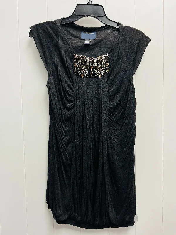 Soft Feel Top Short Sleeve Designer By Roberto Cavalli In Grey, Size: 6