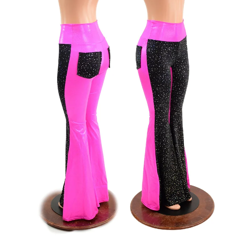 Versatile Items Two Tone High Waist Solar Flares with Back Pockets