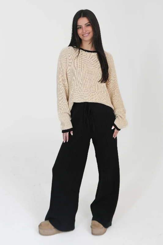 New Products Unwritten Love Knit Pants in Black