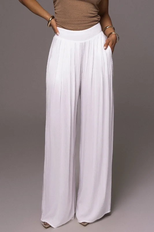 Cozy Outerwear White After Sunset Pleated Pants