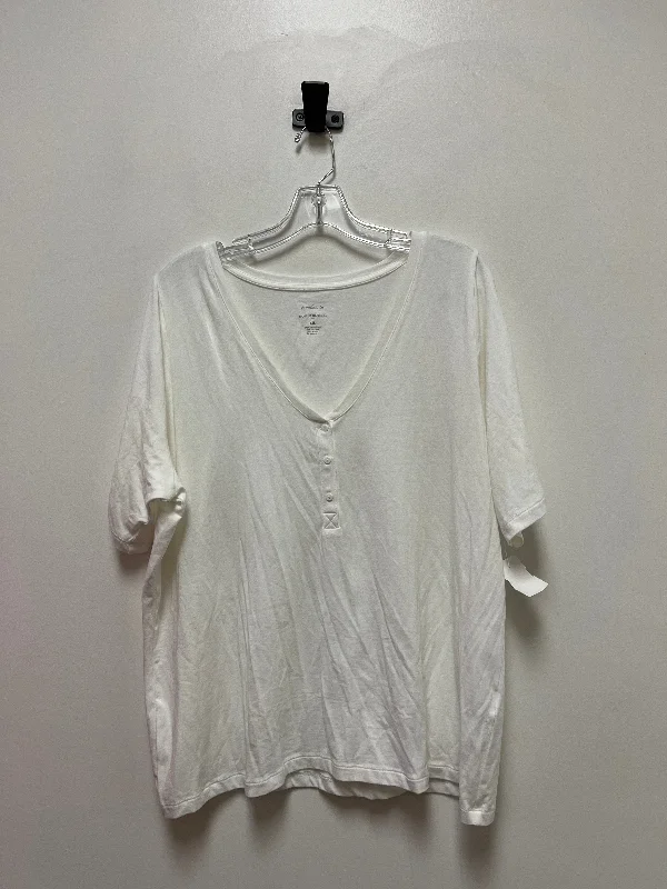 Unique Design White Top Short Sleeve Banana Republic, Size 2x