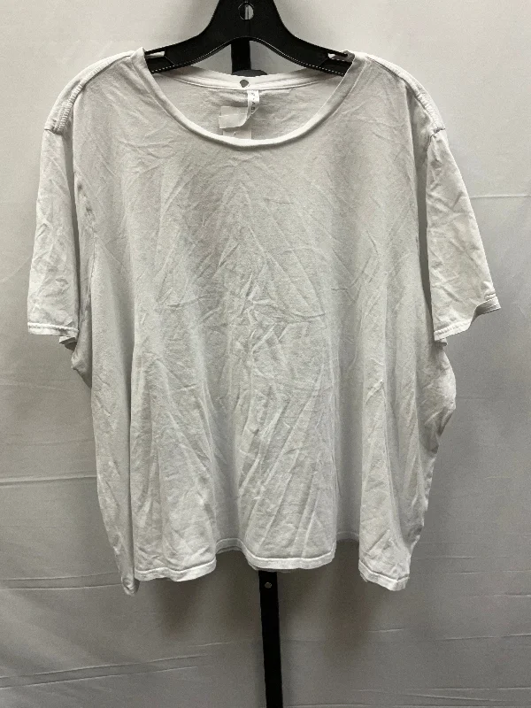 Relaxed Dresses White Top Short Sleeve Basic Fabletics, Size 3x