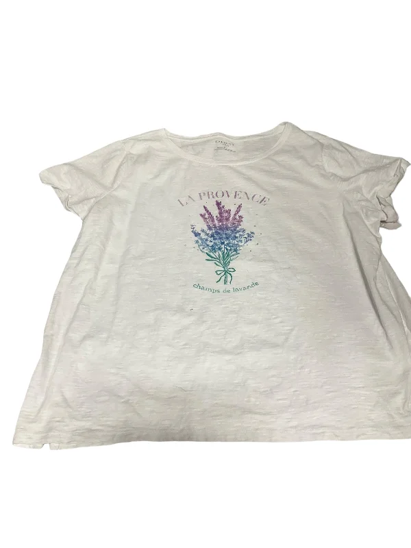 Modern Chic White Top Short Sleeve Basic Talbots, Size 2x