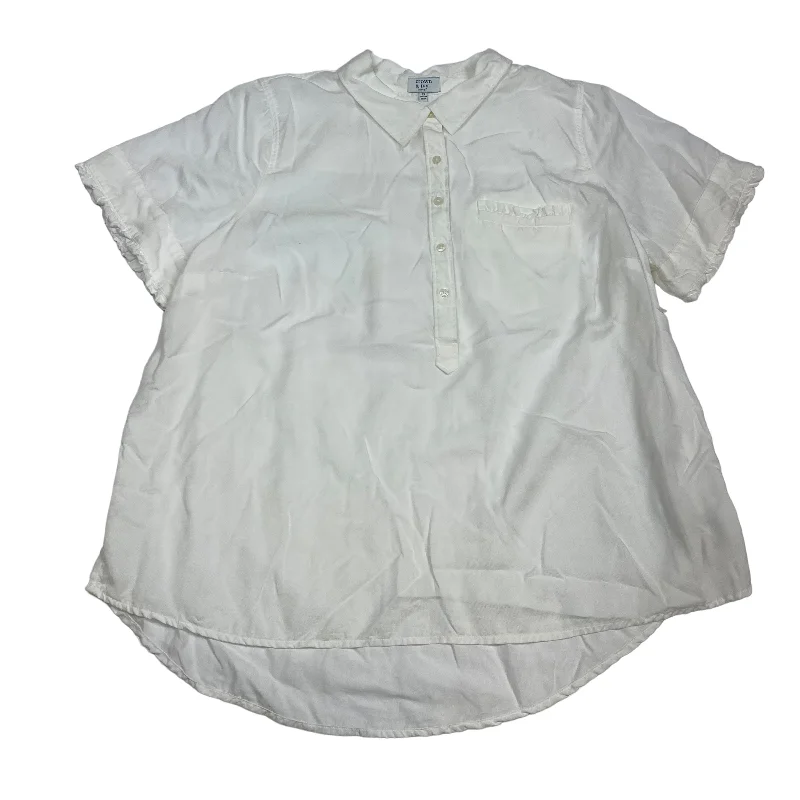 Fashion Expert White Top Short Sleeve Crown And Ivy, Size 2x