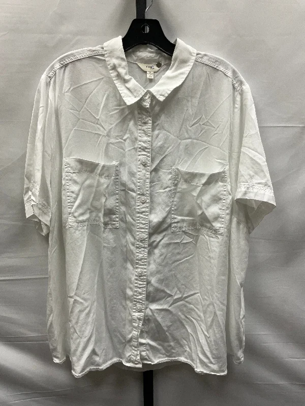 Lively And Youthful White Top Short Sleeve Terra & Sky, Size 2x