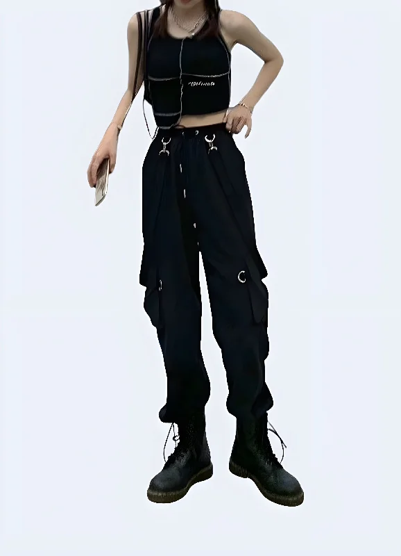 Easy Fashion Women's Cargo Pants With Straps