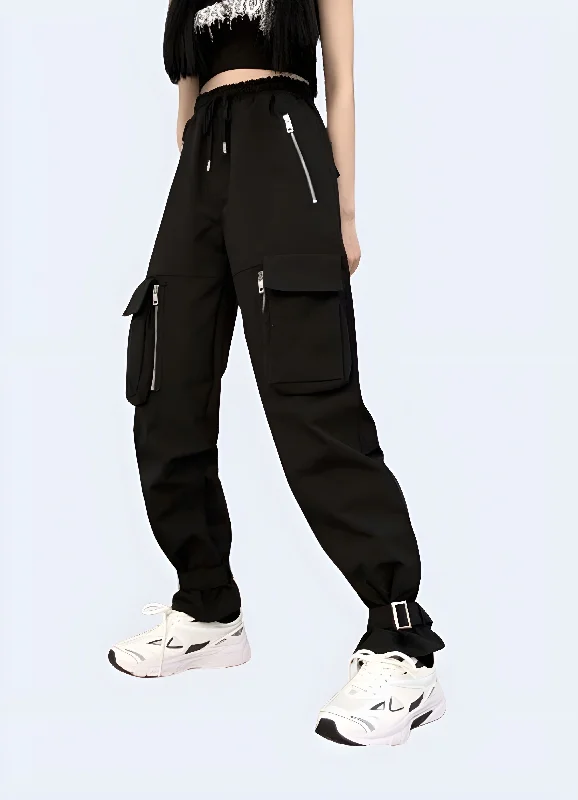 Warm Comfort Women's Cargo Pants With Zipper Pockets