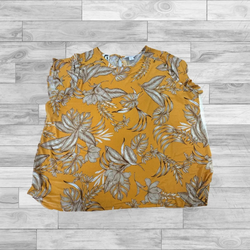 Urban Sense Yellow Top Short Sleeve Liz Claiborne, Size 2x