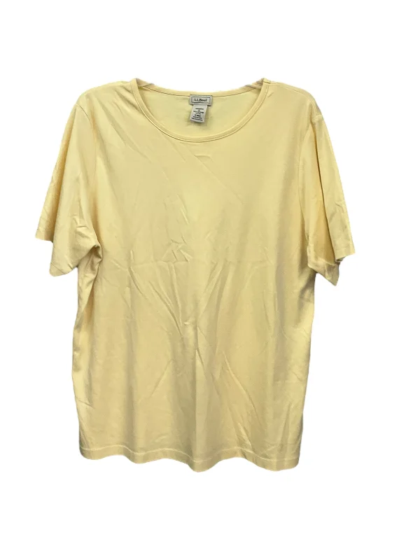 Relaxed Style Yellow Top Short Sleeve Ll Bean, Size 1x