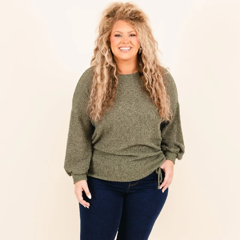 Elegant And Simple A Beautiful World Top, Olive