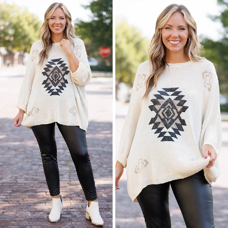 Personalized Design A Weekend Affair Sweater, Cream Multi