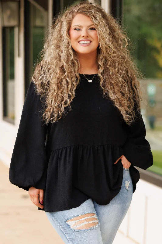Comfortable Sweaters Bound To You Top, Black