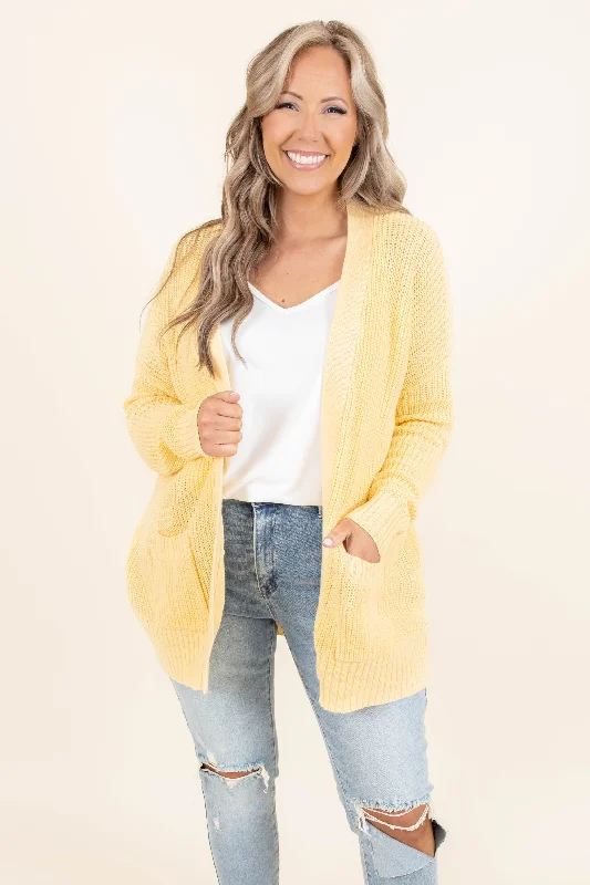 Elegant Dressing Brighter Than The Moon Cardigan, Golden Straw