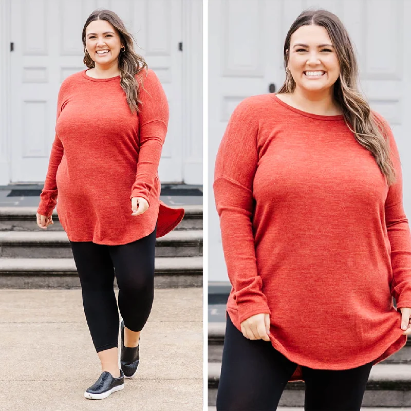 Easygoing Style Cafe Cutie Tunic, Marsala