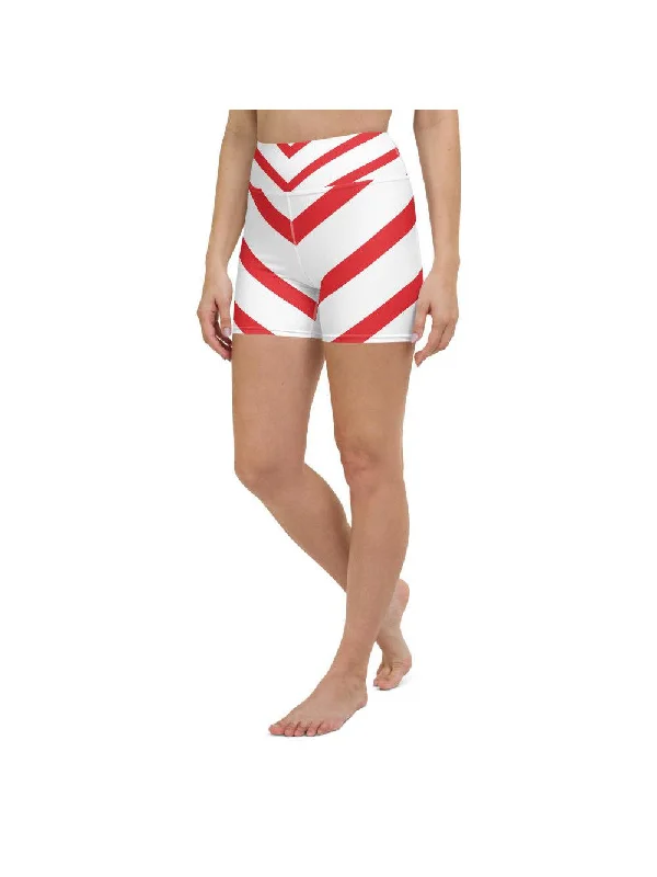 Lounge Chic Candy Cane Yoga Shorts
