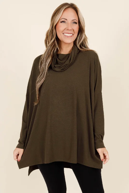 Soft Comfort Closer To Your Heart Top, Dark Olive