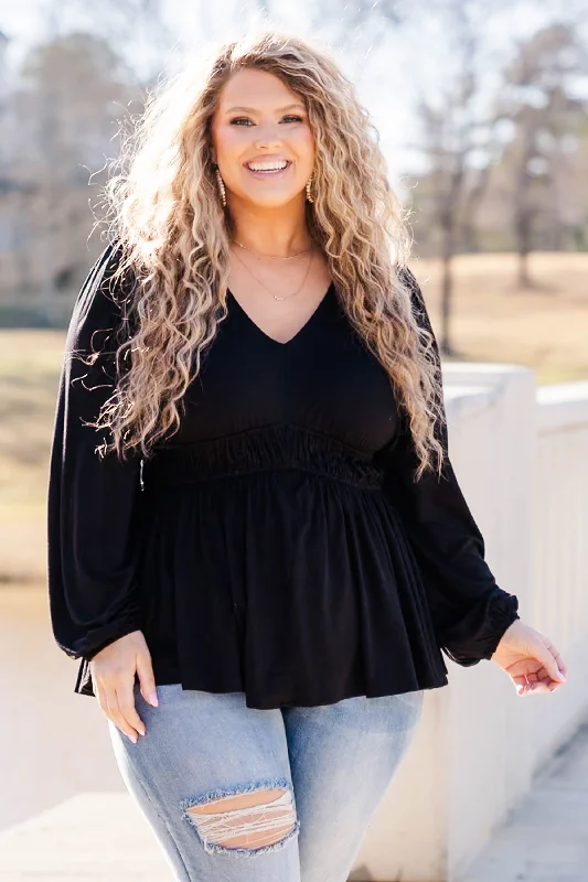 Fresh And Simple Come On An Adventure With Me Top, Black