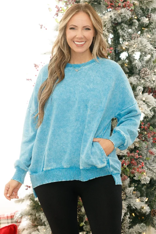 Light And Breathable Comfy And Cozy Pullover, Deep Sky