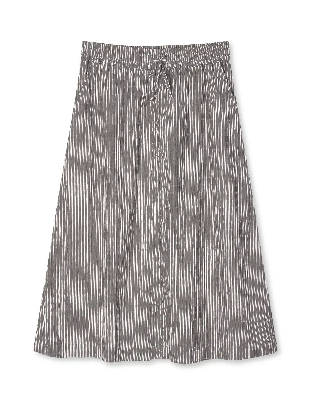 Warm Atmosphere Crinckle Pop Luni Skirt, Black Coffee/Cloud Dancer