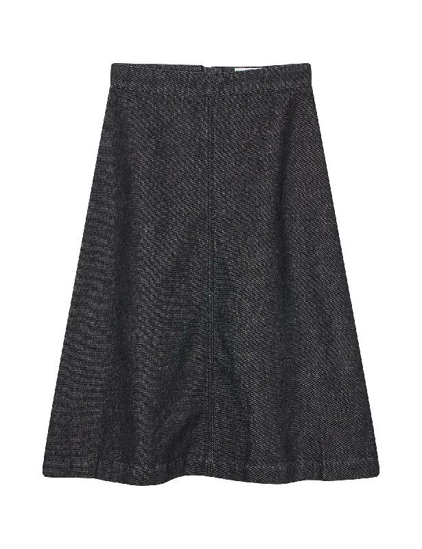 Double-sided Wear Dark Denim Stellar Skirt, Black