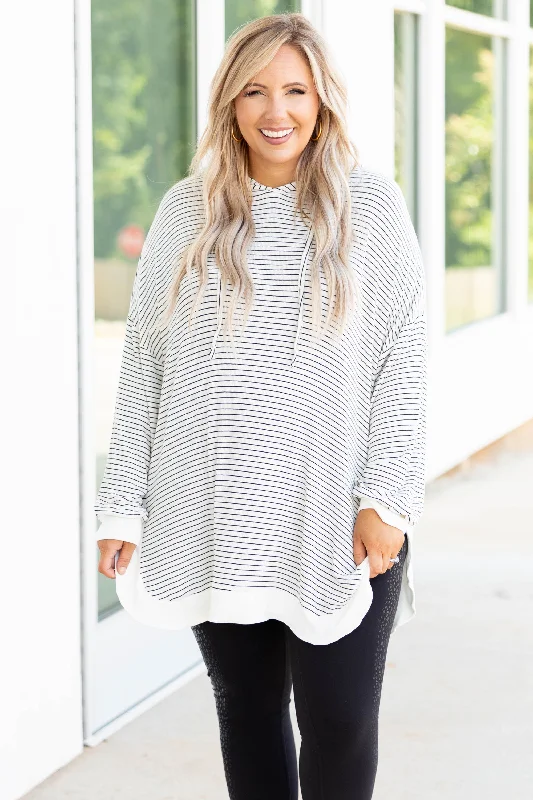 Effortless Elegance Don't Fall Tonight Hoodie, White