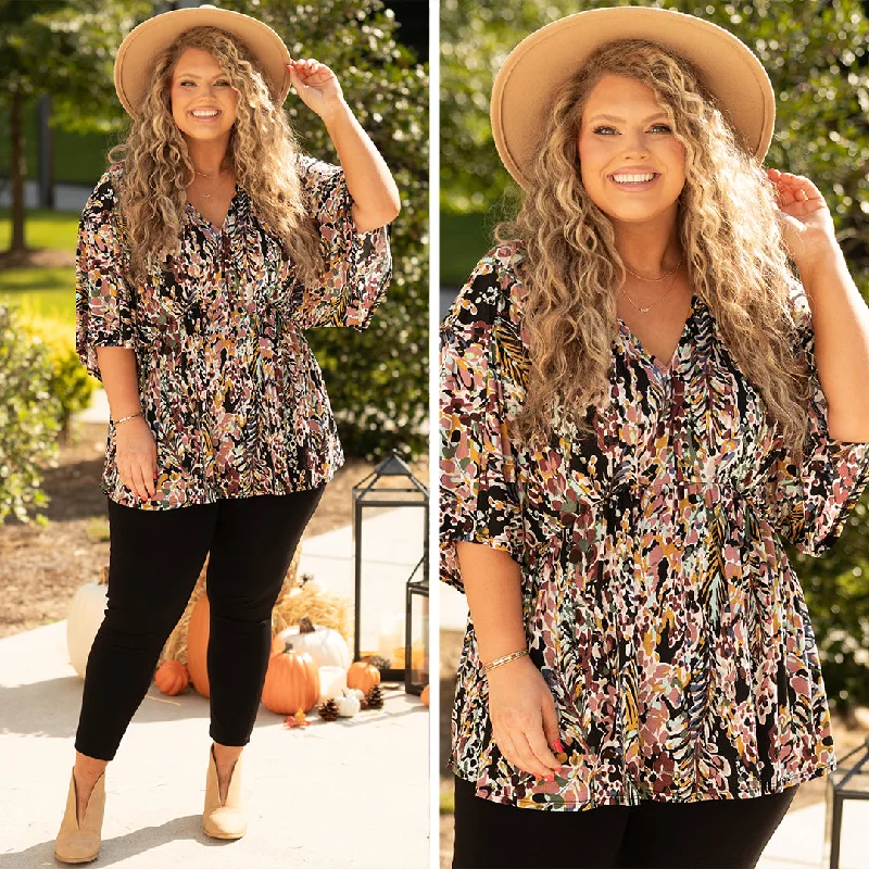 Sporty Elegance Flourish And Grow Shirt, Black