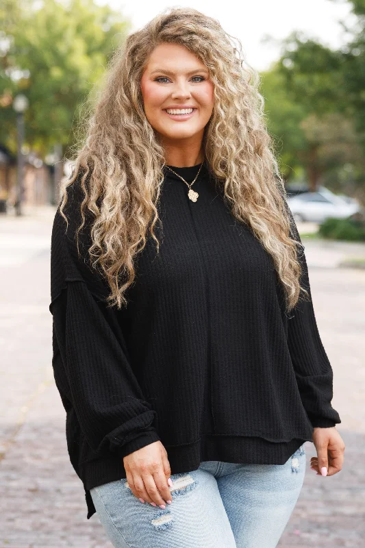 Fashionable Comfort Forget To Be Kind Top, Black