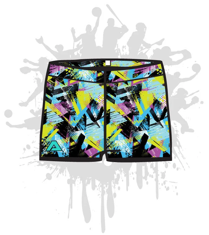 Elegant And Elegant Geometric Grunge Women's Compression Shorts