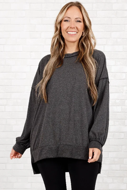 Light Comfort Gushing Gal Pullover, Black