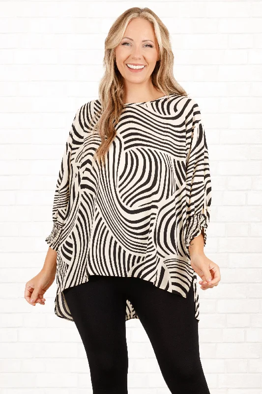 Breezy Comfort Have Courage Blouse, Black