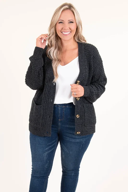 Modern Comfort Wear Just Throw It On Cardigan, Charcoal