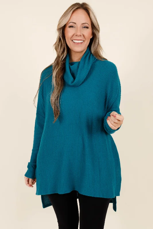 Relaxed Looks Keep Your Trust Sweater, Teal