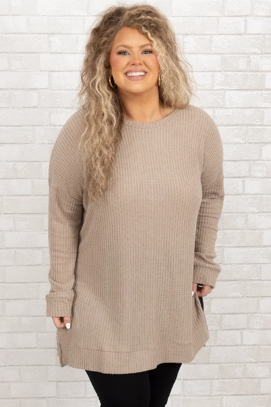 Exquisite Craftsmanship Keeping It Cute Tunic, Ash Mocha