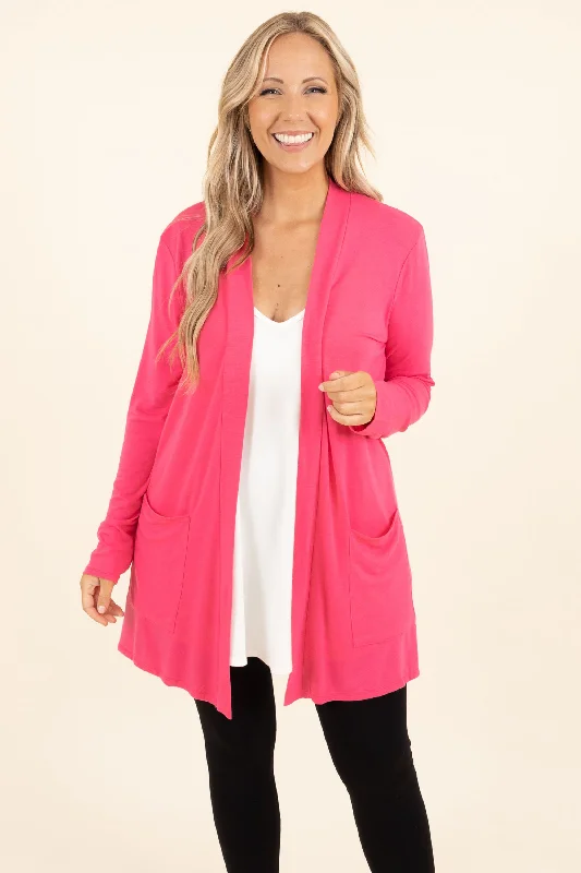 Sweet Style Kindness and Compassion Cardigan, Fuchsia