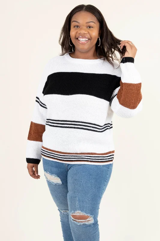 Casual Chic Wear Knowing Me Sweater, Ivory-Black