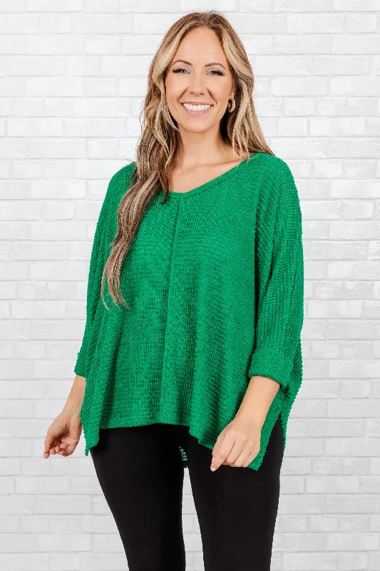 Carefree Style Let Me Think Top, Kelly Green