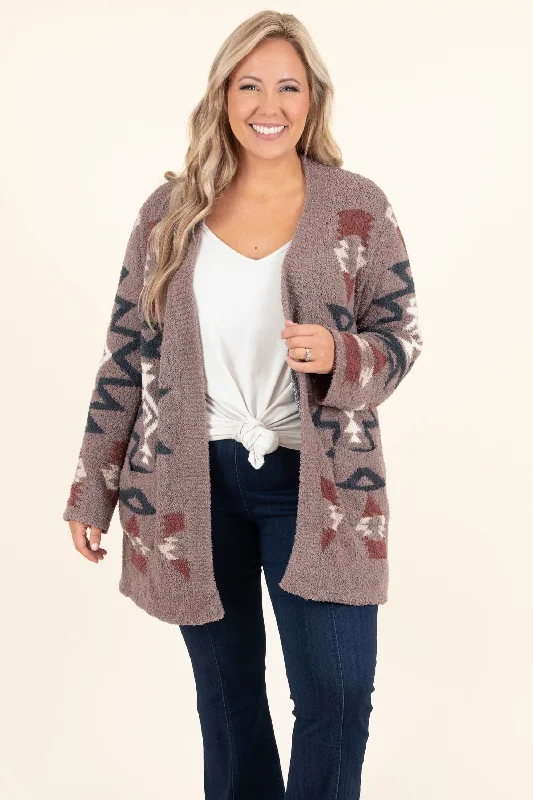 Wandering freely Let's Stay Snuggled Cardigan, Mocha
