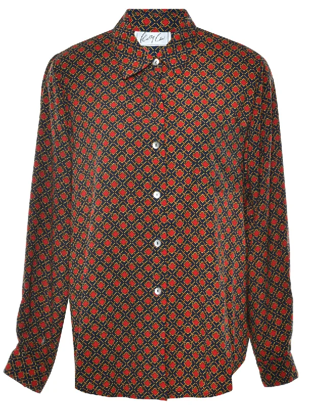 Celebrity Style Long Sleeved Blouse - L