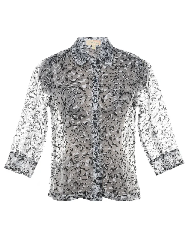 Cute Style Long Sleeved Blouse - M