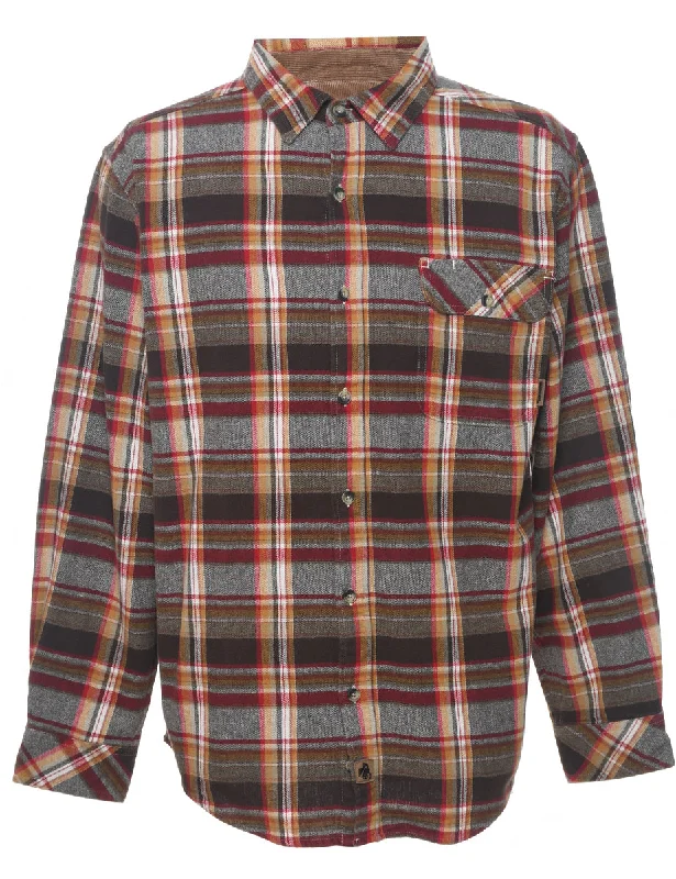 Sports Design Long Sleeved Checked Shirt - L