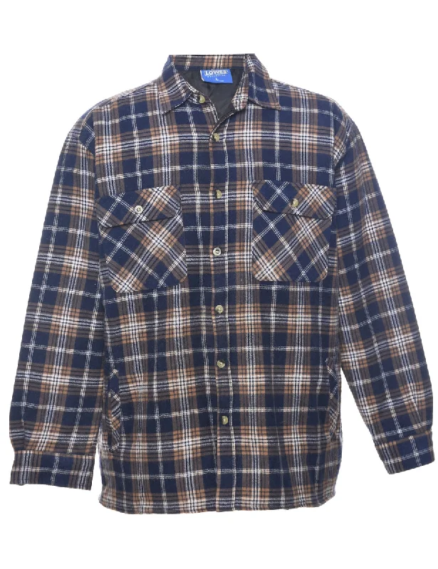 Double-sided Wear Long Sleeved Checked Shirt - L