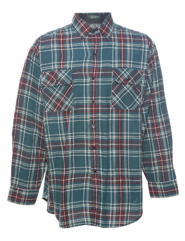 Personalized Wear Long Sleeved Checked Shirt - L