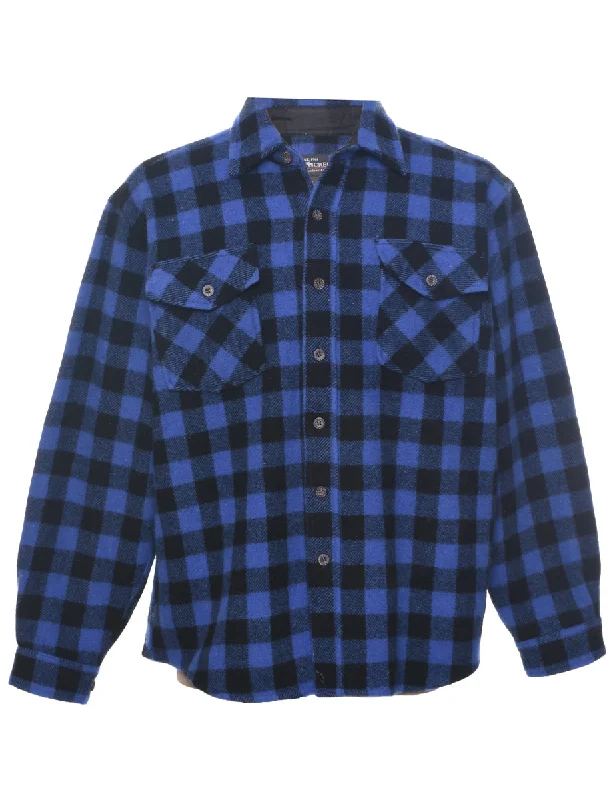 Practical Style Long Sleeved Checked Shirt - L
