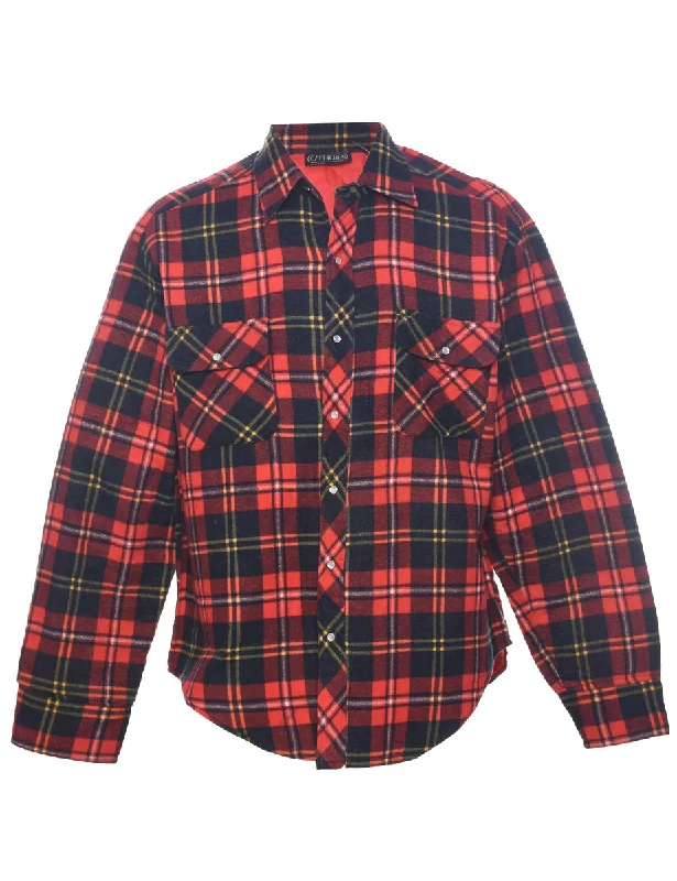 Must-have For Autumn And Winter Long Sleeved Checked Shirt - L