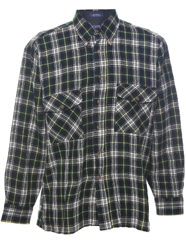Comfortable Mind Long Sleeved Checked Shirt - L