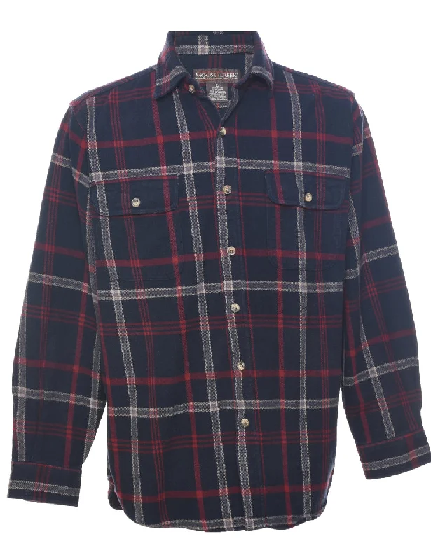 Body Design Long Sleeved Checked Shirt - L