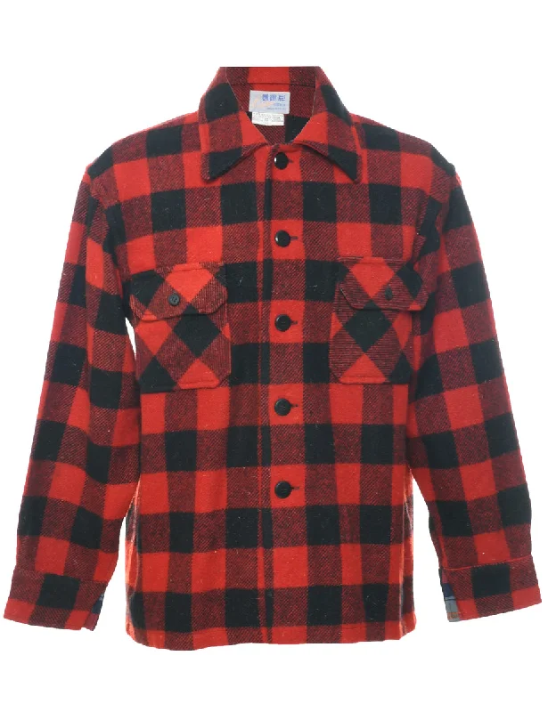 Fashion Touch Long Sleeved Checked Shirt - L